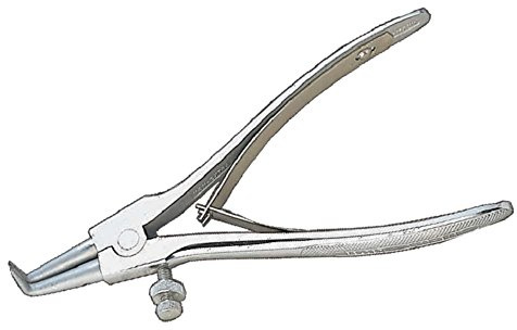 Bahco 2466 B3 External Circlip Pliers with 90 Degree Offset Jaws, Silver