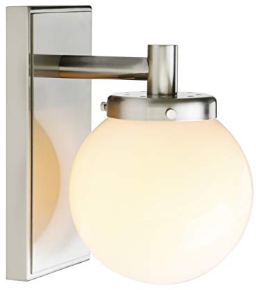 Yosoan Glas Kugel Wandleuchten Vintage Industrie Loft-Wandlampen Stilvoll Schlicht Design Wandbeleuchtung Leuchte, Innenleuchte, Außenleuchte (Gebürsteter Edelstahl)
