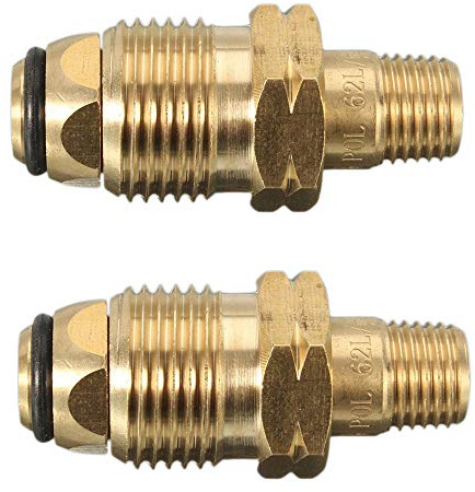 FASTROHY 2 Packs Universal Propane LP LPG Gas Cylinder Tank Adapters Fitting Full Flow Brass Connector 1/4'' 6mm MNPT