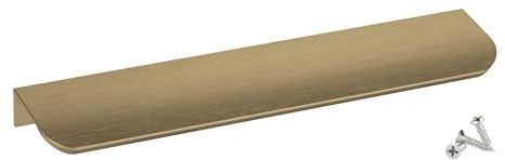 SOTECH 5 Stück Möbelgriffe Blankett Tommy Messingoptik gebürstet 200 mm Griffleisten zur Montage am Frontinneren inkl. Befestigungsschrauben