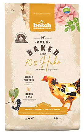 bosch HPC Oven Baked Huhn | Im Ofen gebackenes Hundefutter für ausgewachsene Hunde aller Rassen | Single Animal Protein | grain-free | 1 x 2.5 kg