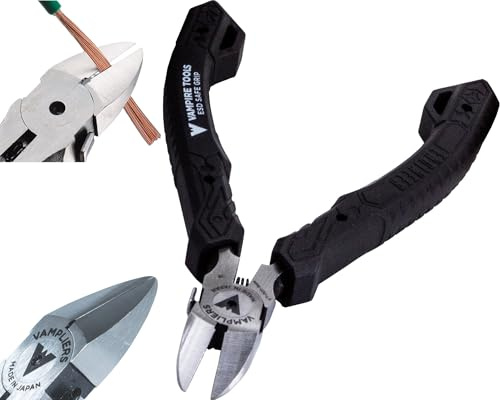 VAMPLIERS 4.75 Precision Flush Cutters. Made in Japan. Professional Grade Side Cutting Pliers Mini Nippers. For Circuit Board Work, Clean Wire Cutting, Electronic Repairs.