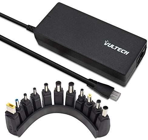 Vultech 120W Caricatore PC Universale Autosettante per Notebook HP, Asus, Lenovo, Dell, Acer, Samsung, Sony, Toshiba, MSI – Compatibile con Ultrabook e Chromebook – 11 Connettori Inclusi