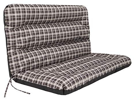 PillowPrim Cojín para columpio de Hollywood, Cojín para banco de jardín, Cojín para banco, Cojines de asiento y respaldo para exterior, Ancho del asiento: 150 cm, Cuadros