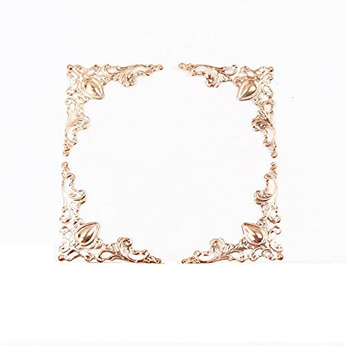 Eckschutz Aus Metall Metallecken Für Bücher Scrapbooking Fotoalben Menüs Eckenschützer Metallhandwerk Diy Ornament 41X41Mm 20Pcs-Rose_Gold