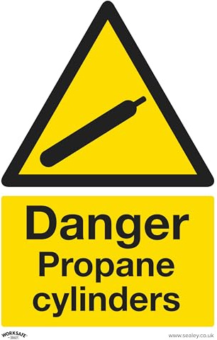 Sealey Danger Propane Cylinders - Warning Safety Sign - Rigid Plastic - SS62P1