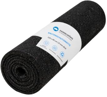 Handelskönig Bautenschutzmatte aus Gummigranulat, 125 x 80 cm, Stärke: 8 mm | Bauschutzmatte, Antirutschmatte, Gummimatte, Schutzmatte für Terrasse, Flachdach & PV-Unterkonstruktion, 1 m² Rolle