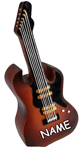 alles-meine.de GmbH XL große - Spardose - Motivwahl - Gitarre - 20 cm - incl. Name - mit Verschluss - stabile Sparbüchse - aus Kunstharz/Polystone - für Kinder & Erwachsene/S..