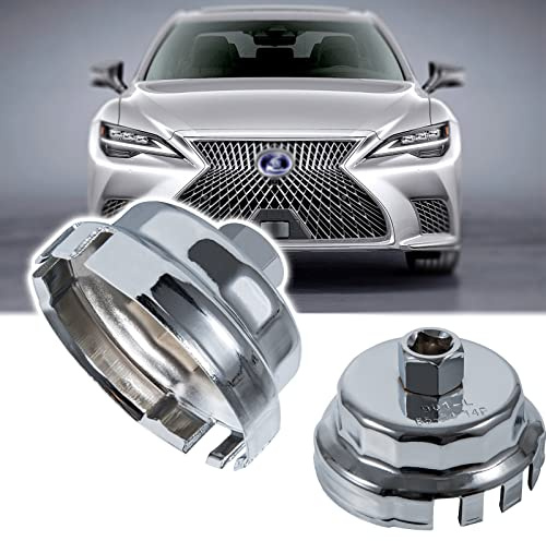 CTcar oljefilternyckel för Toyota Lexus – 64 mm 14 spåroljefilternyckel för Toyota, RAV4, Highlander, Lexus, Camry, Tundra, Sienna och PASSAR 2,5–5,7 L motor