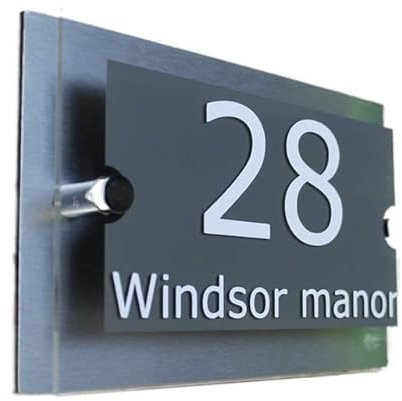 WABTU Hausnummer Anpassen Haus Nummernschild Acryl Moderne Hausadresse Türnummer Türschilder Name Platten Numberplatte Hausnummernschild (Color : 3, Size : 100x140mm)