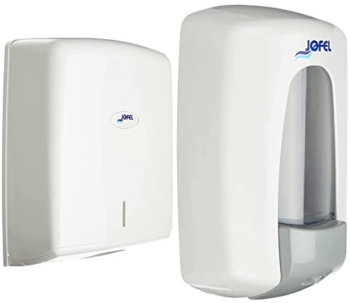 Jofel AH37000 - HANDTUCHSPENDER Z-FALZ SMART ABS WEISS & AC70000 - SEIFENSPENDER FREI BEFÜLLBAR AITANA WEISS