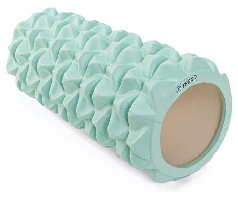 TREXO MR-EV01Z Rouleau de massage musculaire en mousse EVA et PVC avec bosses Vert 33 cm de long