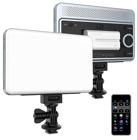VILTROX 18W 2800K-6800K CRI 95+ Lampe LED pour caméra vidéo, 1800LUM Lampe LED de contrôle pour Smartphone, Dimmable Photography Fill-in Lamp 10 Lighting Effects for Photography Youtube Tiktok