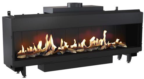 KRATKI Gaskamin LEO 200 Front, Erdgas ∅ 130/200 14KW, Einbau-Kamininsatz, Energieklasse A, EEI 94,4