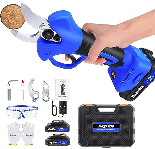 Cesoie per potatura elettriche senza fili professionali, tagliabordi da giardino alimentato a batteria da 21 V con batteria ricaricabile agli ioni di litio, cesoie elettriche per cesoie