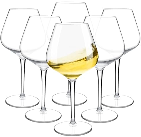 HAHASHOW Bicchiere da Vino Bianco, Tritan-Plastica Divino Calici vino rosso 530ml per campeggio festa, Adatto alla Lavastoviglie, Set di 6