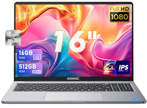 ACEMAGIC Ordinateur Portable 14 Pouces 16 Go RAM DDR4 512Go SSD ln-tel N95 jusqua 3.4 Ghz WiFi5.0,BT5.0,Type_C,Ordinateur bureautique