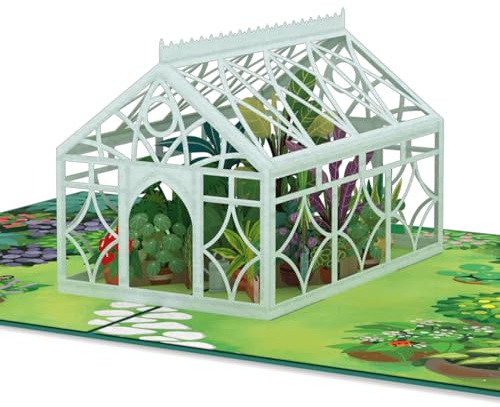 papercrush® popup-kort växthus [nytt!] - 3D-födelsedagskort med trädgårdsmotiv för trädgårdsvän, pengar för trädgård och trädgårdsarbete – gratulationskort till fru, flickvän eller mamma