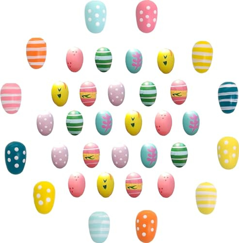 Papiertiger 48 Holzeier zum Hängen | Pastell, Small (2cm) & Medium-Large (3cm) Mixed | Natürliche Osterdekoration mit stilvollem Charme