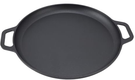Poêle à Crêpes Plate en Fonte, Poêle à Chauffage Uniforme, Antiadhésive, Conception à Fond Plat, avec Chauffage Uniforme pour Diverses Crêpes (30cm)