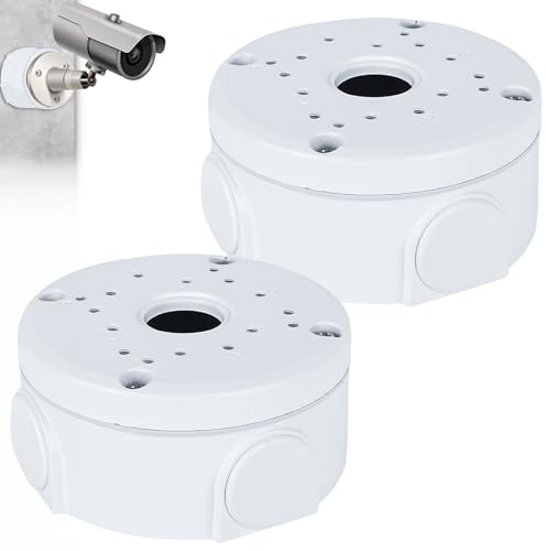2 Stücke Anschlussdose für Überwachungskamera, Anschlussdose Universal für Dome-Kamera, Kamera-Anschlussdose, Überwachungskamera-Montagebox, Universal Abzweigdose Überwachungskameras (Weiß)