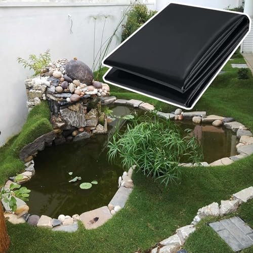 Generisch Schwarz,300x400cm, Teichfolie Gartenteiche Dichtungsfolie Dauerhaft Kann Geschnitten Werden Für Außenteiche Reißfest Anti-UV Fischteiche Teichfolien Für Bäche Stauseen Und Wasserspiele