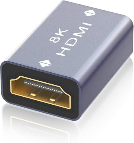 VCELINK 8K HDMI Coupler, 2.1 Female to Female Adapter Extender Gold Plated HDMI Connector Support 8K/4K@60Hz UHD, 7680 * 4320 Resolution, 3D, HDR, ARC for Laptop, PC, Monitor, Roku TV, 1 Pack