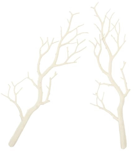 PRETYZOOM Rami Secchi Decorativi Bianchi Simulati 2 Pezzi 30Cm per Vasi Casa Ufficio Festa Scatti Fotografici Stile Naturale E Chic