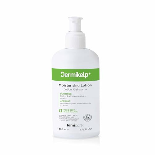 Dermikelp® Fuktgivande lotion för känslig, torr hud – ger näring och återfuktar med CEM-K havalger, utan dofter, utan parabener, 200 ml