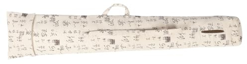 Portable Guzheng Tragetasche aus Baumwolle und Leinen, Weiß | Schützt Chinesische Guqin, Aufbewahrungstasche mit Taschengriffen, Dekorative Lösung mit Langem Henkel