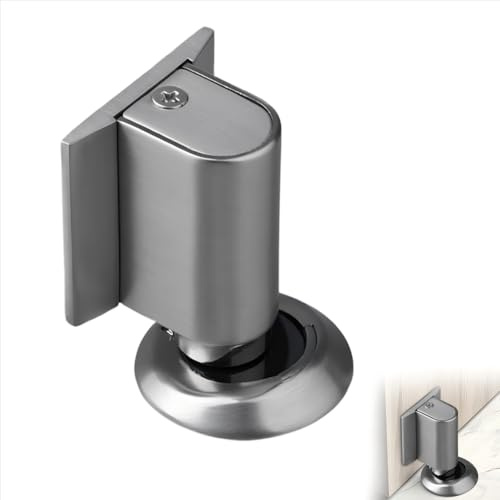 Türstopper Boden Magnetisch zum Kleben, Magnetic Door Stopper mit Klebeband Schrauben, Magnetischer Türstopper Selbstklebend Türpuffer Wandschutz Türfeststeller für Zimmer Büros Bäder (Silber)