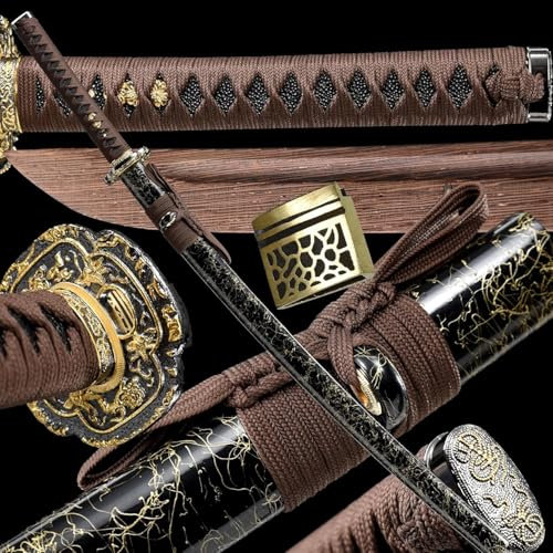 con fodero in legno per spada samurai, katana in wenge naturale, Bokken Kendo fatto a mano, per allenamento di combattimento con la spada, anime, cosplay, oggetti di scena Iaido, regali-B||103CM