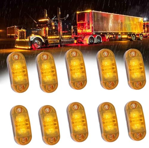 Miawtro 10pcs Seitenmarkierungsleuchte 12/24v,Led 12v Begrenzungsleuchten,Begrenzungsleuchte - Anhänger - Halogen,Led Augen für LKW,Geeignet für LKW, Wohnwagen,Transporter, Fahrsicherheit