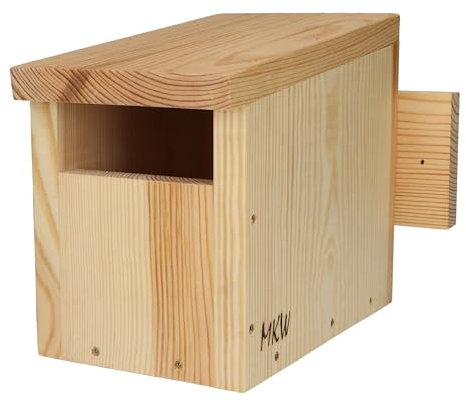 Nistkasten P Typ Amsel MKW - Stabiler nisthaus für Wildvögel und Gartenvögel - Nisthaus aus massivem Nadelholz hergestellt (FSC-Zertifikat) - Wetterfest und langlebig für draußen mit Einflugloch