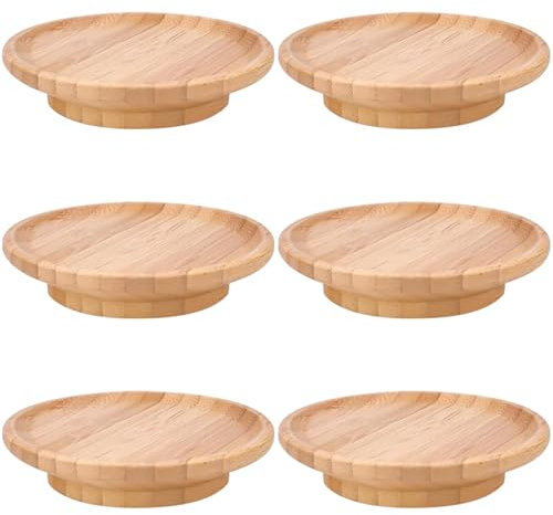 POHOVE 6 PCcs Wine Glass Charcuterie, Wine Glass Topper,Charcuterie Win-e Glas-s Toppers, Bamboo Win-e Glas-s Topper Charcuterie Plate for Appetizers Desserts Home Family Parties Bars.