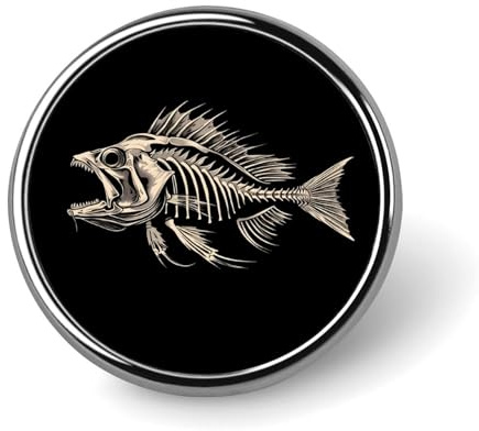 Skelett Schöne Fisch Runde Brosche Pin Anstecknadeln Krawatte Anzug Kleid Zubehör Hochzeit Geburtstag Für Männer Frauen
