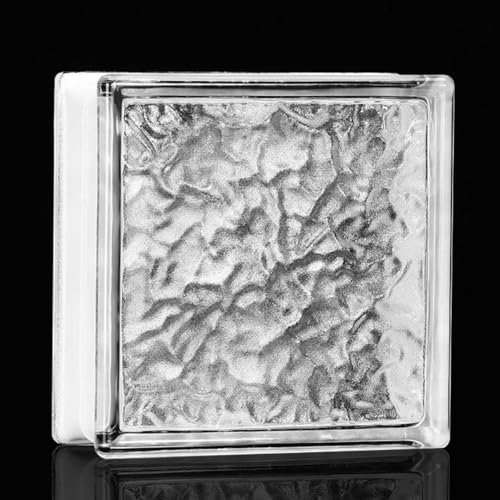 Artiz Quadratische Transluzente Glasbausteine Hochtransparente Kristallsteine Schalldämmung/Wärmedämmung Glasfliesen Dekorative Trennwand Für Büros(Clear-C,5PCS)