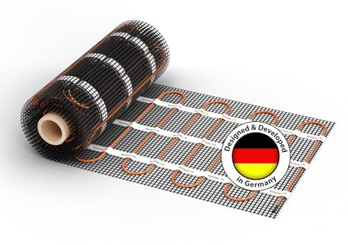 Calefacción eléctrica por suelo radiante: WARMON Ultra 200 W/m² con termostato WiFi OKE-25 Touch y marco de cristal Garda negro, termostato: 1,5 m²