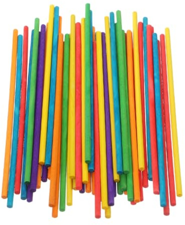 ULDIGI 100piezas Palillos Rítmicos De Madera Para Percusión Palos Redondos De Madera Coloridos Herramientas Musicales Para Principiantes Para Clases De Música y Actividades De Grupo