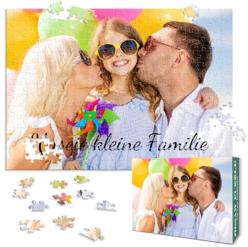 Puzzle Personalisiert Foto für Familien, Puzzle Selber Gestalten | 120/200/300/500/1000 Teile | Muttertagsgeschenk Puzzles | Hochzeitstag Geschenke für Papa und Mama