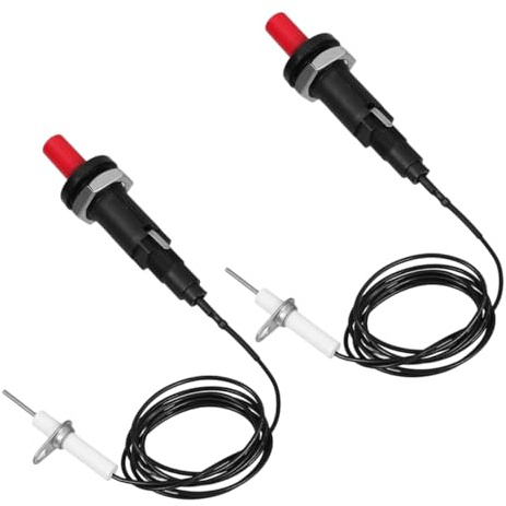 Toyvian Accenditore a Pulsante per Barbecue e Fornello a Gas, Accendifuoco Elettrico in Ceramica Riutilizzabile, Set da 2 Pezzi, Compatto e Sicuro per Cucina all’Aperto e Campeggio