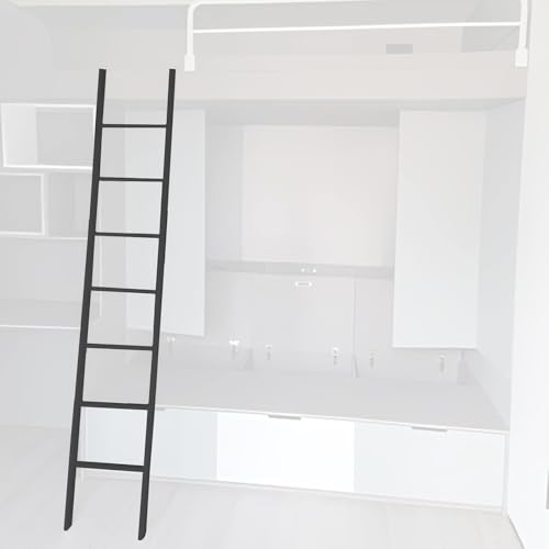Échelle De Lit Mezzanine Uniquement, Lit Double Surélevé échelles D’Escalade pour Dortoir, Camping-Car, Remorque, 4 5 6 7 Marches échelle Réglable pour Lit Supér, Black, 1.5m(59in)