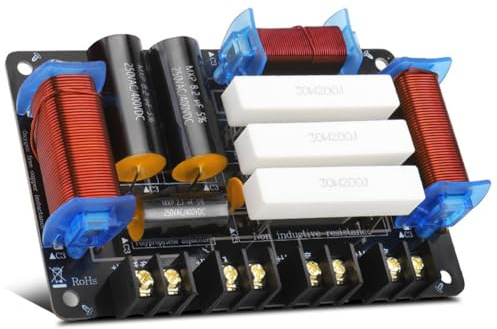Wzxksoac Divisor de Altavoz de 3 VíAs: 1 Tweeter, 1 Altavoz de Graves, 1 Altavoz de Medios, Divisor de Frecuencias de 600 W, 4 Ohmios/8 Ohmios para Altavoces de 8, 10 y 12 Pulgadas.