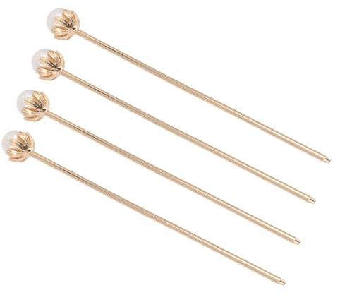 SMASOLO Bacchette per Chioma Donna 4 Pezzi Perle Artificiali Elegante Accessorio in Lega Resistente per Uso Quotidiano e Appuntamenti