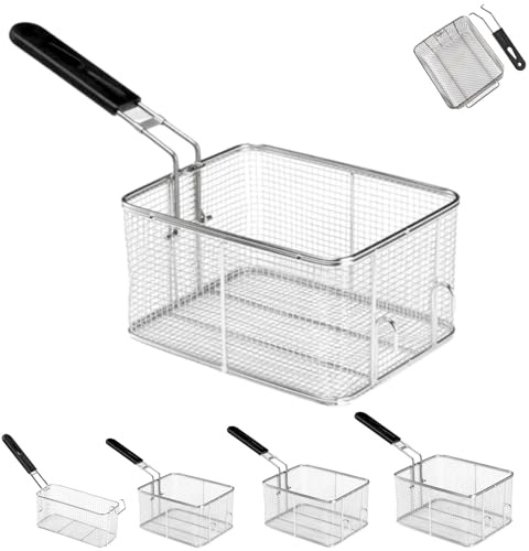 Genérico Cesta para freír Acero Inoxidable para Barbacoa, Cesta para freír Acero Inoxidable, cazo freidora con cestillo, Cesta freidora, Restaurante, hogar, Estilo