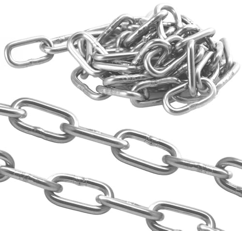 1 Meter Kette Kurzgliedrig 6mm Edelstahl A4 Rundstahlkette DIN 766 Edelstahlkette WIBTEC®