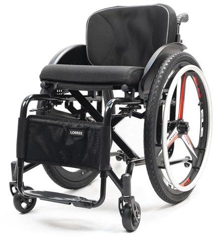 Portable Transport Wheelchair, Foldable Aluminum Alloy Compact Travel Transit Aid Hand Brake Wheelchairs,for Seniors(14.1in/36cm)