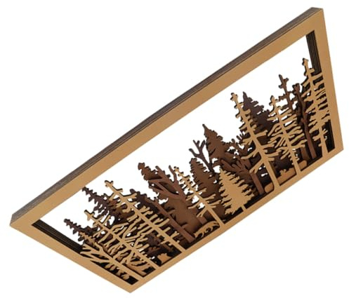 GETAJGHSD 3d Wald Holzbild Wanddekoration Rustikal Geschnitzt ohne Licht Holzgeschnitzte Wandplakette Sicher und Gratfrei für Gartenwand und Büro