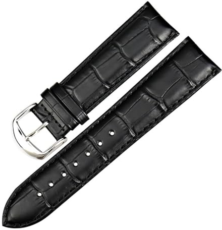 FYXT Klocktillbehör Klockarmband Bälte Mjukt Klockband I Äkta Läder 16 18 20 22 24 Mm(Black,14mm)