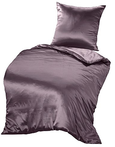 THXSILK Seidenbettwäsche Set 2 teilig, Bettbezug 135 x 200 cm und 80 x 80 cm Kissenbezug, Hypoallergen 19 Momme Maulbeerseide Bettwäsche, Ultra Weich und Glatt, Lila